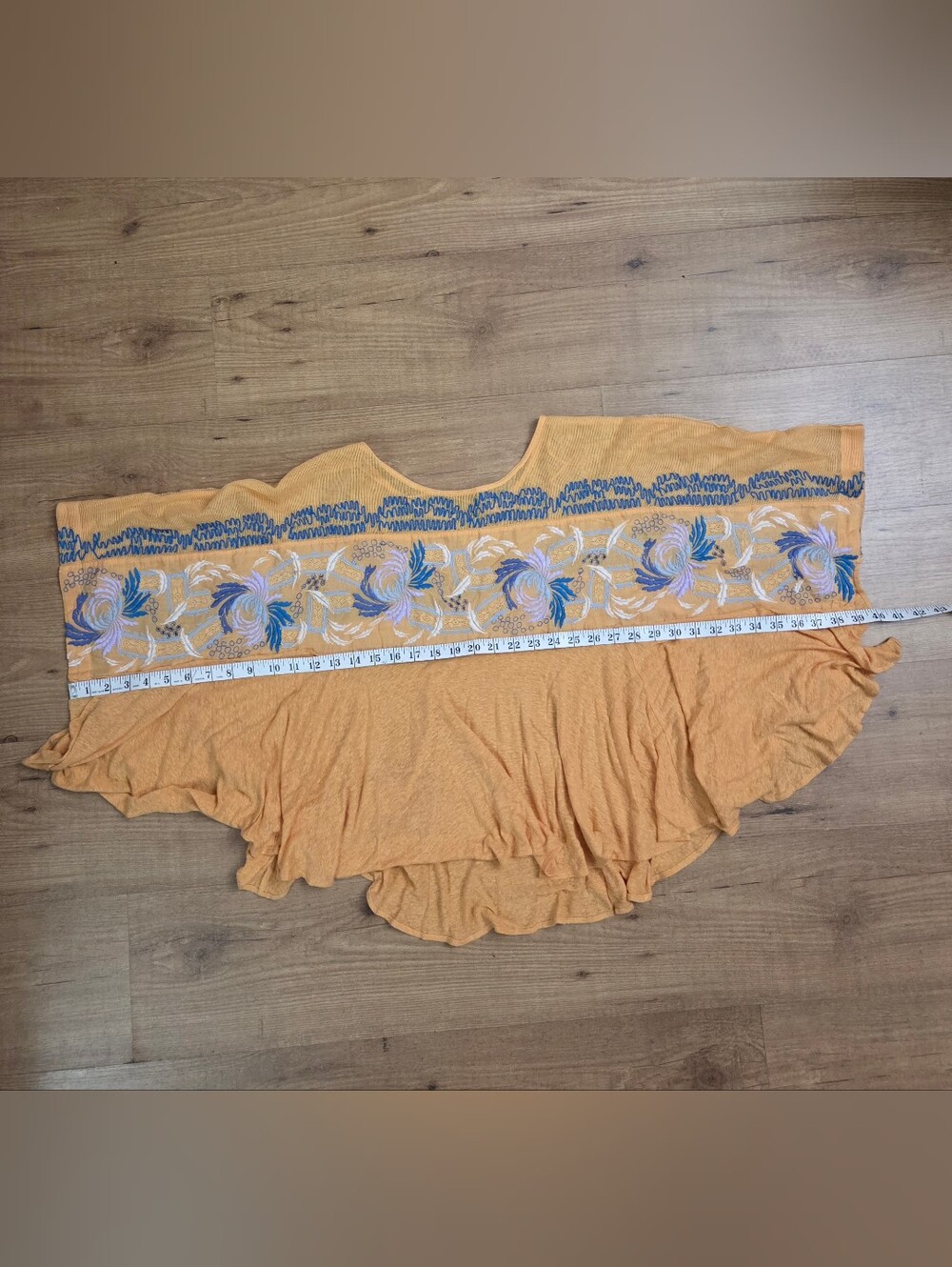Free People Love Letter Embroidered Poncho Top - Picture 13 of 14